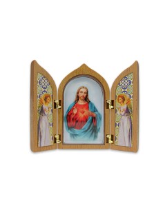 Icono Triptico Madera Angel...