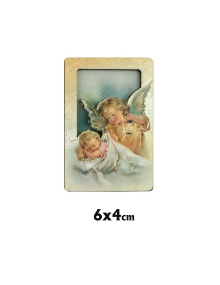 Tabla Bidimensional Angelito Con Niño 6X4cm Magnetica Y Pie Suelto