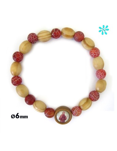 Pulsera Elastica Rombos De Colores Con Bola 6 MM Imitacion Perla
