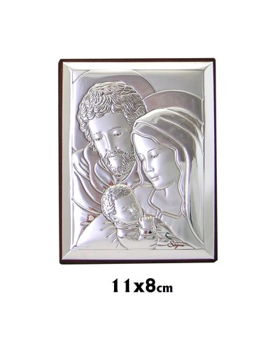 Icono Plata Sagrada Familia Rectangular 11 X 8. 5 CM