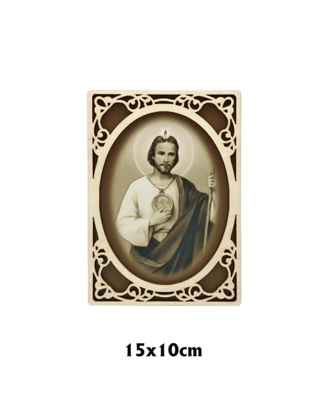 Icono Madera Tabla Vintage San Judas 15X10cm