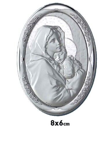 Icono Plata Oval 8X6cm Virgen Gitana