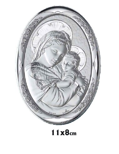 Icono Plata Oval 11X8cm Virgen Del...