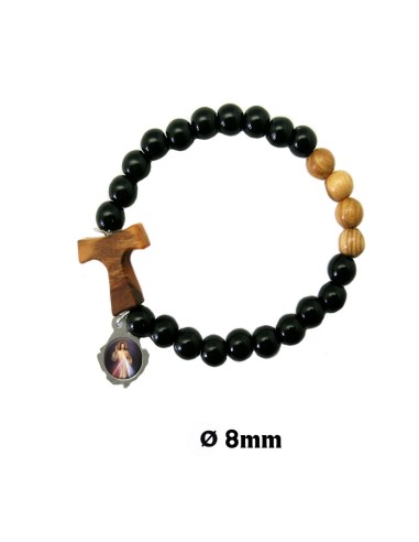 Pulsera Sagrada Familia Y Espiritu Santo Cordon Fino Azul Centro Giratorio