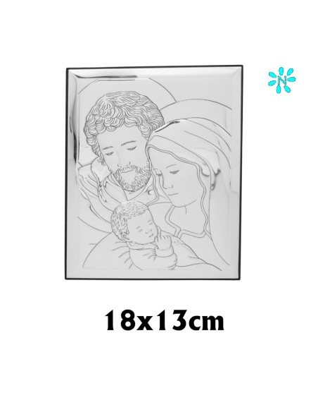 Icono Plata Virgen Con Niño 11X 8Cm Con Pie