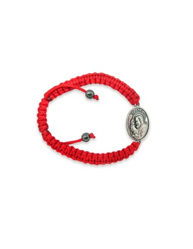 Pulsera Trenzada Roja Personalizable Con Cierre Metal