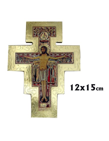 Cruz San Francisco Borde Oro 12X15cm