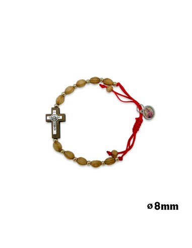 Pulsera Cristal Ojo Tigre Marron 6mm Con Cruz