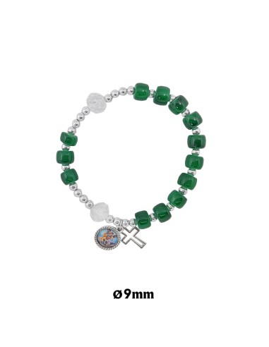 Pulsera Cristal Bola Prisma Rojo Medalla Para Personalizar