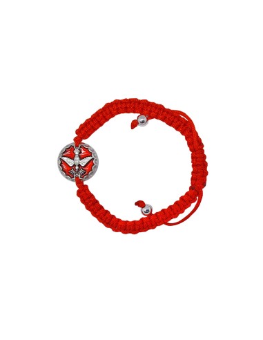 Pulsera Cuerda Roja Con Discos Crital Rojo Y Bolitas Niqueladas