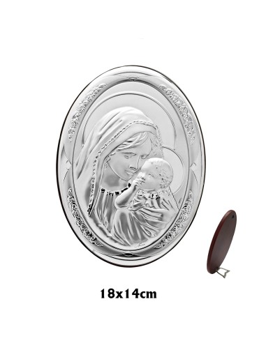 Icono Plata Oval 18X14cm Virgen Y...