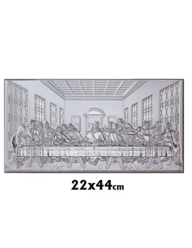 Icono Plata Ultima Cena 44X22cm