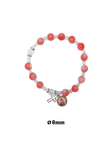 Pulsera Elastica Piedra Roja 8mm...