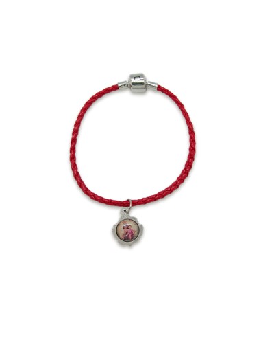 Pulsera Trenzada Roja Personalizable Con Cierre Metal