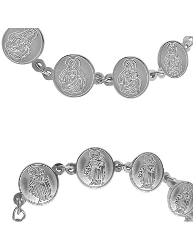 Pulsera Acero Escapulario medallas...