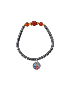 Pulsera Rosario Madera Roja...