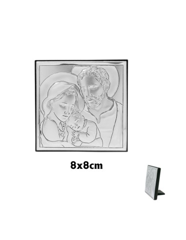 Icono Plata Sagrada Familia 8X8 Jesús...