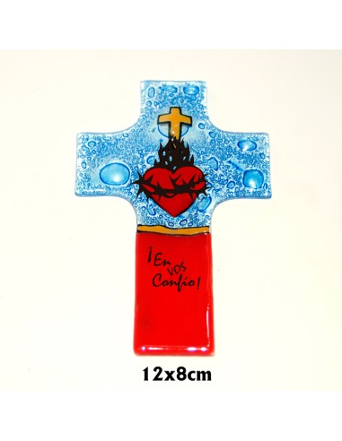 Cruz Cristal 12X8cm Sagrado Corazon...
