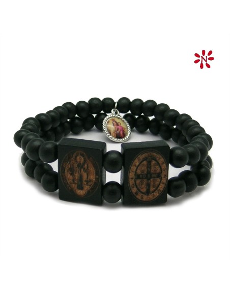 Pulsera San Benito Madera Doble