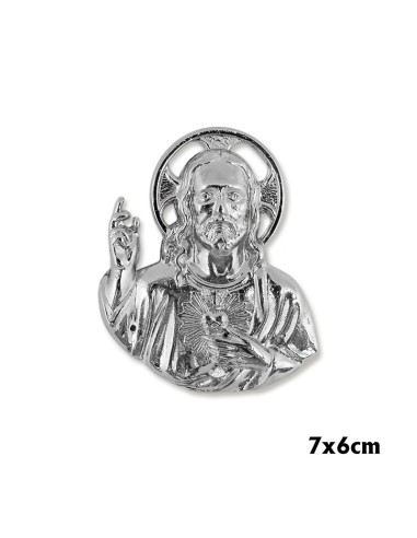 Placa Puerta Sdo Corazon Plateada...