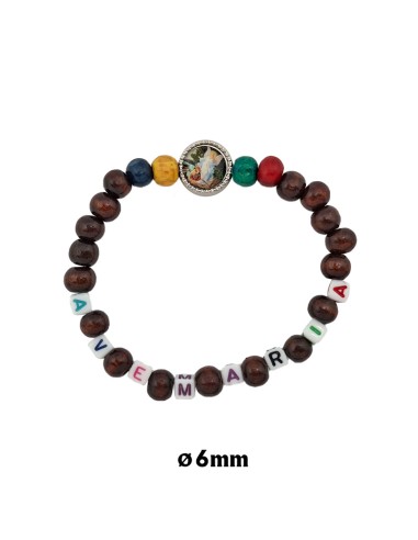 Brazalete Elastico Infantil Con Texto Ave Maria Y Foto Angel Guarda
