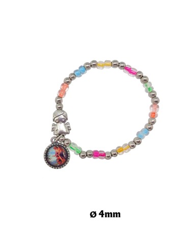 Pulsera Elastica Infantil Colores Fluor con Angelito