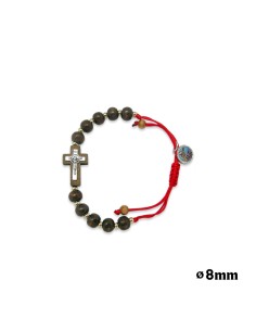 Pulsera Cuerda Roja Madera...