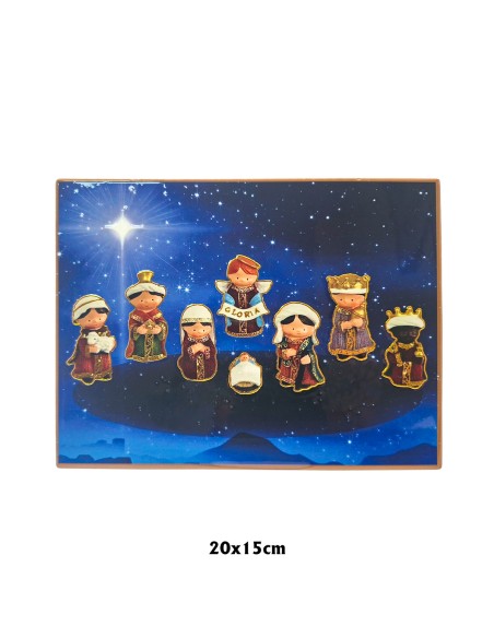 Placa ceramica 3D Navidad 20x15cm con dorados infantil con turbante