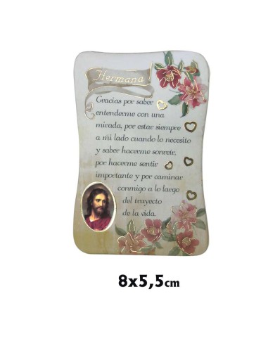 Iman Pergamino 8x5. 5 CM Hermana Con Texto Decorado