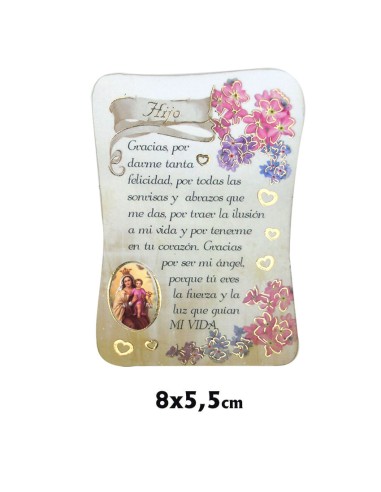 Iman Pergamino 8x5. 5 CM Hijo Con Texto Decorado