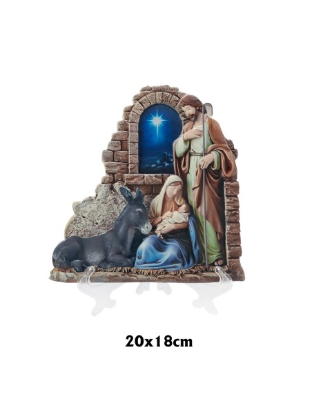 Placa ceramica 3D Irregular nacimiento pesebre con estrella mesa o colgar