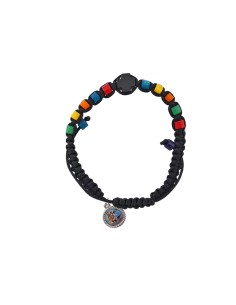 Pulsera Cuerda Negra Madera...