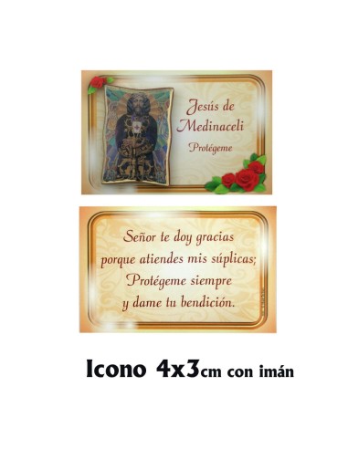 Placa Mini 4x3cm Con Iman Foto Oro Y Tarjeta Oracion En Kit Personalizado