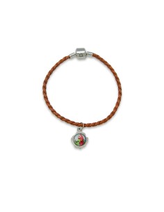 Pulsera Trenzada Marron...