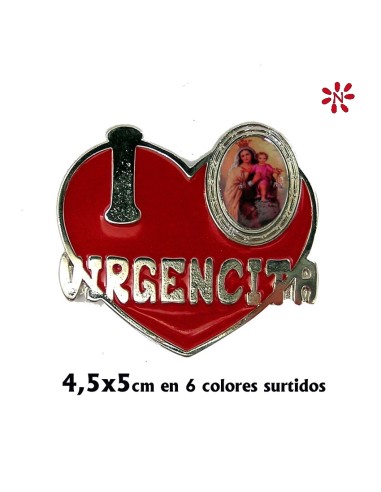 Iman Metal Corazon Para Personalizar Colores Surtidos I Love Virgencita