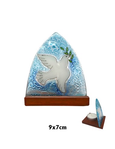 Placa Oval Cristal 9X7cm Paloma Con...