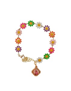 Pulsera dorada margaritas...