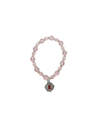 Pulsera Cristal Bola Prisma Rosa Con...