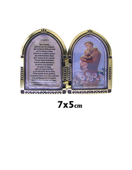Capilla Marron Con Cruces Doradas 7X5cm Con 2 Fotos En El Interior