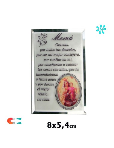 Placa Iman Mama Recuerdo Personalizado Con Resina 8x5. 5 CM