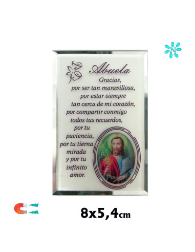 Placa Iman Abuela Recuerdo Personalizado Con Resina 8x5. 5 CM