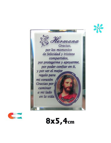 Placa Iman Hermana Recuerdo Personalizado Con Resina 8x5. 5 CM