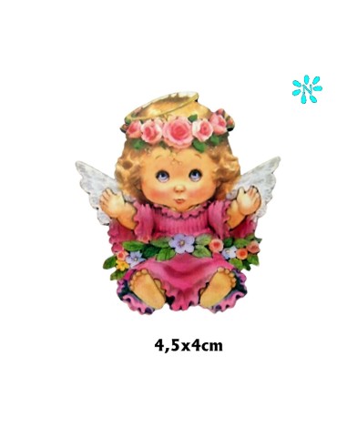 Iman Madera Angelita Niña 4. 5 X 4. 5 Cm