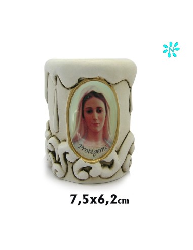 Portavelas Color Crudo Decorado 7. 5...