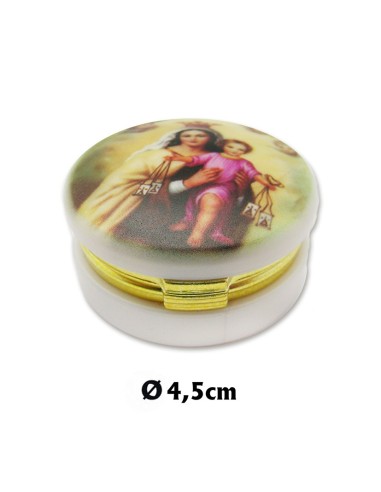 Caja Redonda Con Foto Virgen Del...