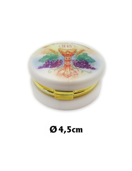 Caja Redonda Con Foto Primera Comunion Acabado Nacar