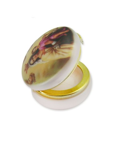 Caja Redonda Con Foto Virgen Del...