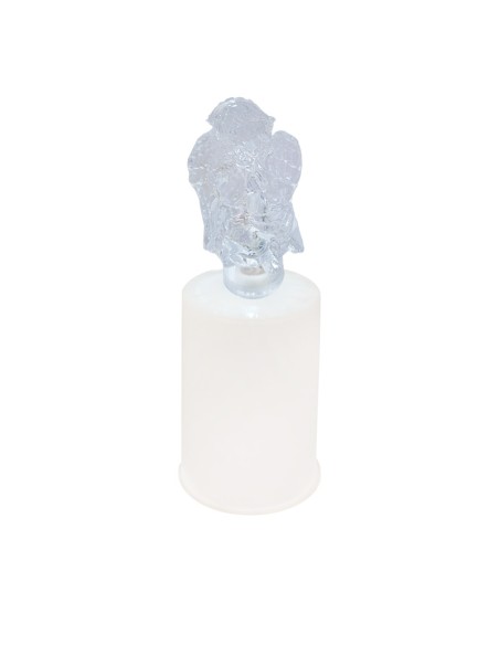 Velon A Pilas Intermitente Angel Trasparente Con Base