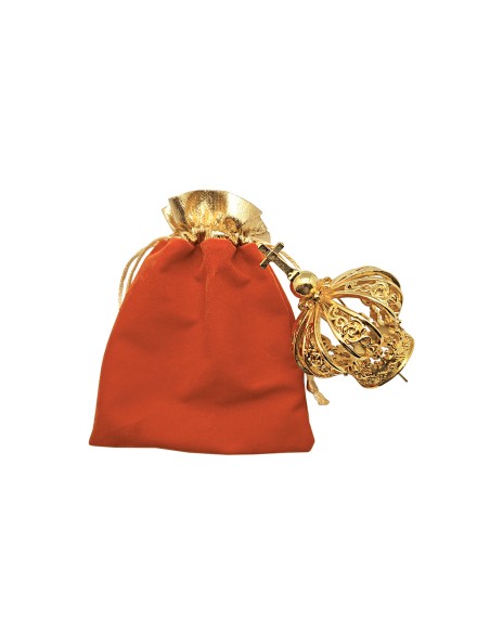 Corona Preciosa Virgen de Fatima 9 cm en Bolsa Terciopelo