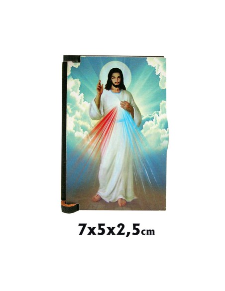 Caja Madera Serigrafiada Jesús Misericordioso 7X5x2. 5Cm Portarosario